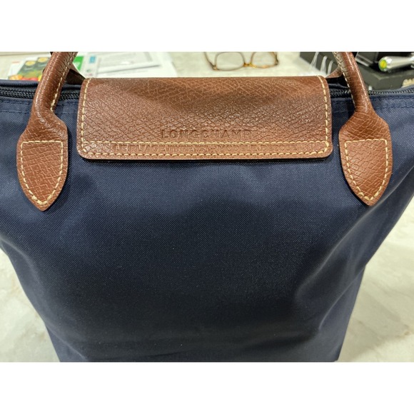 Longchamp Navy Blue Small Handle Tote Bag Purse Handbag Designer - Picture 8 of 12
